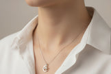 925 Sterling Silver Chain with Pearl Inlay Pendant