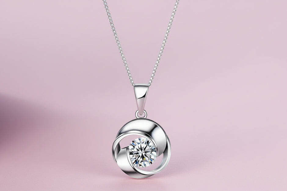 925 Sterling Silver Chain with Stone Pendant