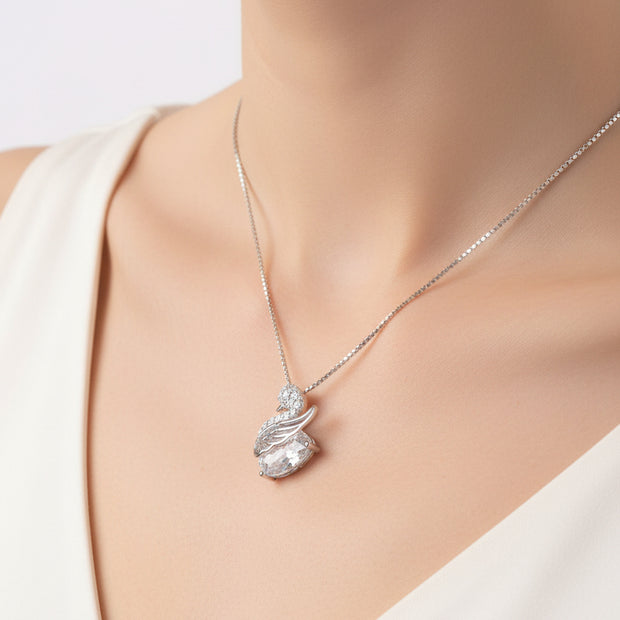 925 Sterling Silver Chain with Swan Pendant