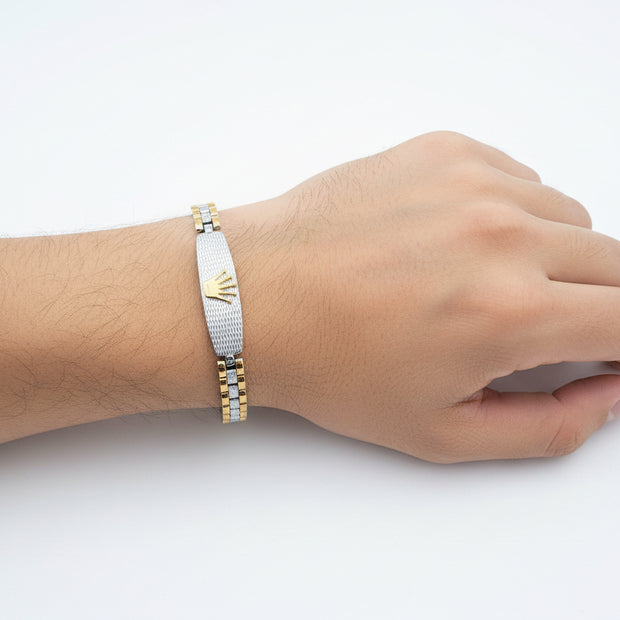 92.5 Gold Coated Silver Men Bracelet