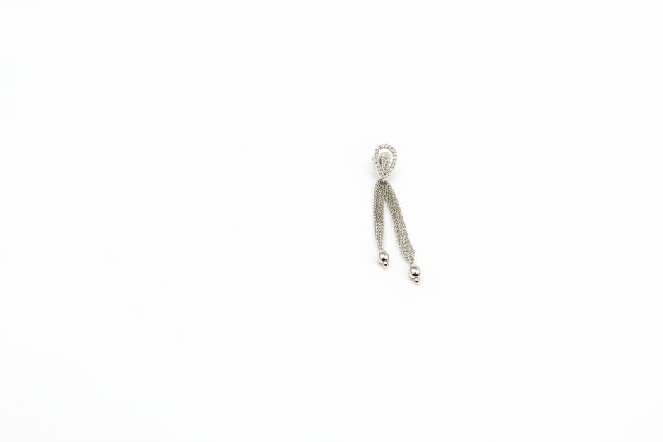 92.5 Sterling Silver Necklace with Stone Pendant and Earrings