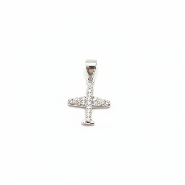 925 Sterling Silver Airplane Pendant