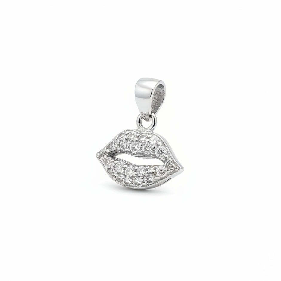925 Sterling Silver Lip Shaped Pendant