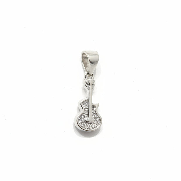 925 Sterling Silver Guitar Pendant