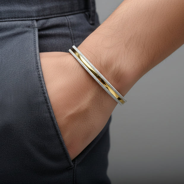 925 Sterling Silver Bangle type Men Designer Bracelet
