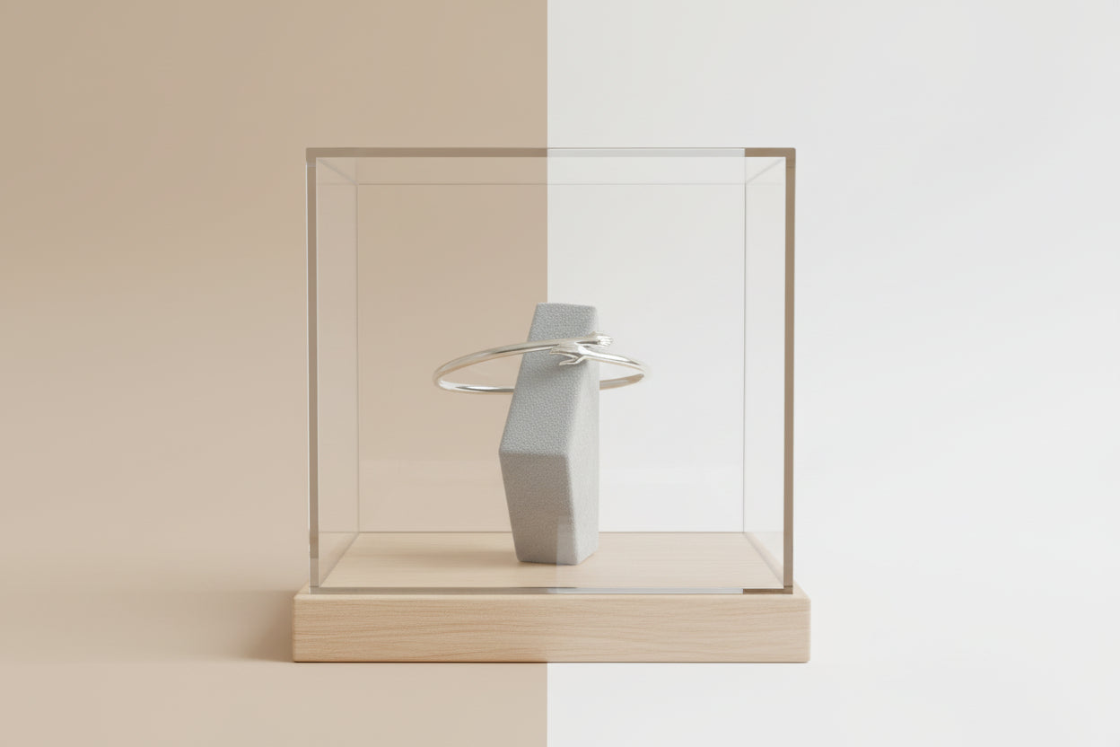 92.5 Sterling Silver Women Bracelet /Hand Folded Model