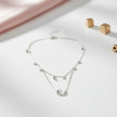 925 Sterling Silver Double Layered Women Necklace