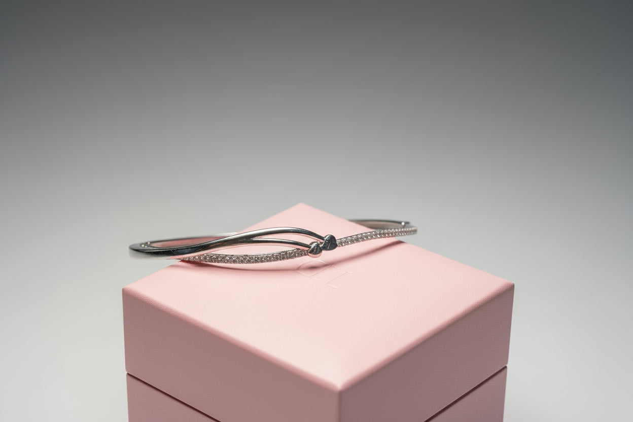 92.5 Sterling Silver Women Bracelet /Heart Model